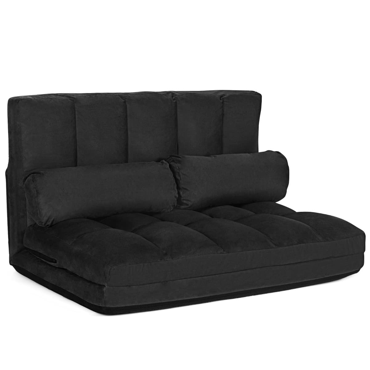 Canapé Convertible 2 Places 113 x 179 CM Dossier Réglable à 6 Positions Housse Détachable 2 Oreiller