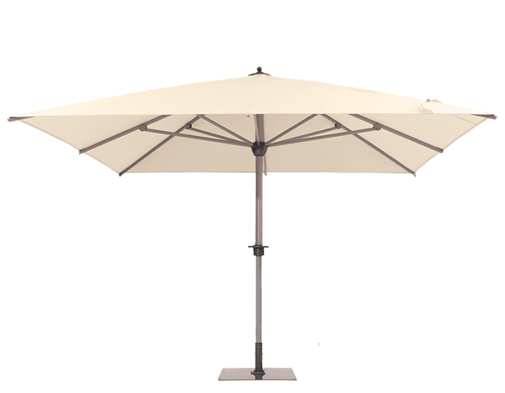 Parasol géant Sunwheel Carré 400x400 Polyester Écru | La Maison du Parasol