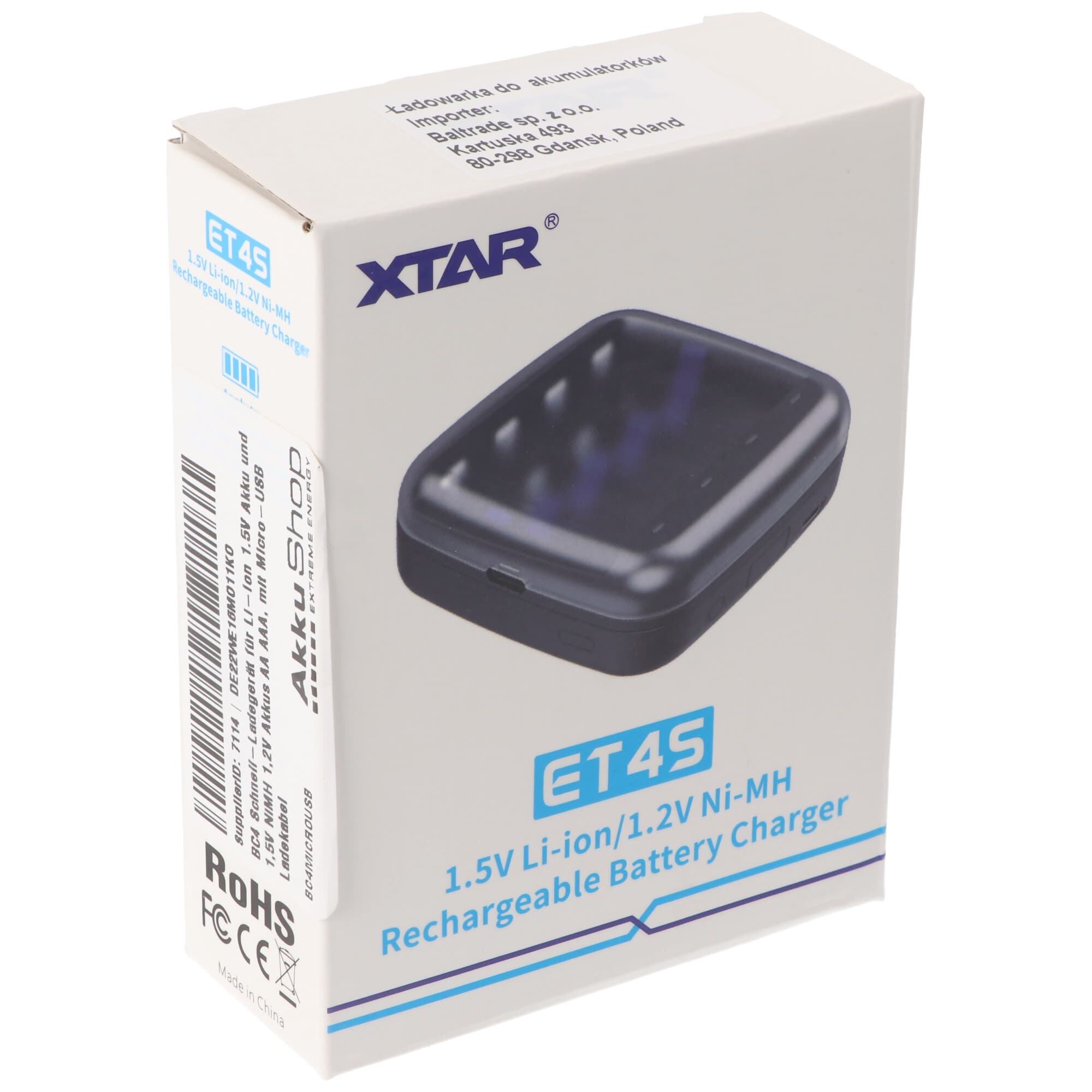 Chargeur rapide BC4 pour batterie rechargeable Li-Ion 1,5V et batterie rechargeable 1,5V NiMH 1,2V AA AAA, avec câble de charge micro-USB