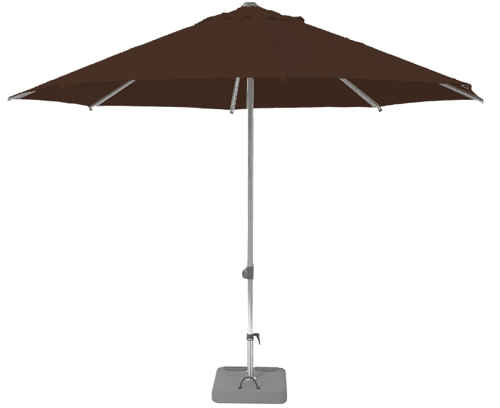 Parasol droit et inclinable Sunpop Rond Ø 270 Acrylique latimacryl Chocolat | La Maison du Parasol